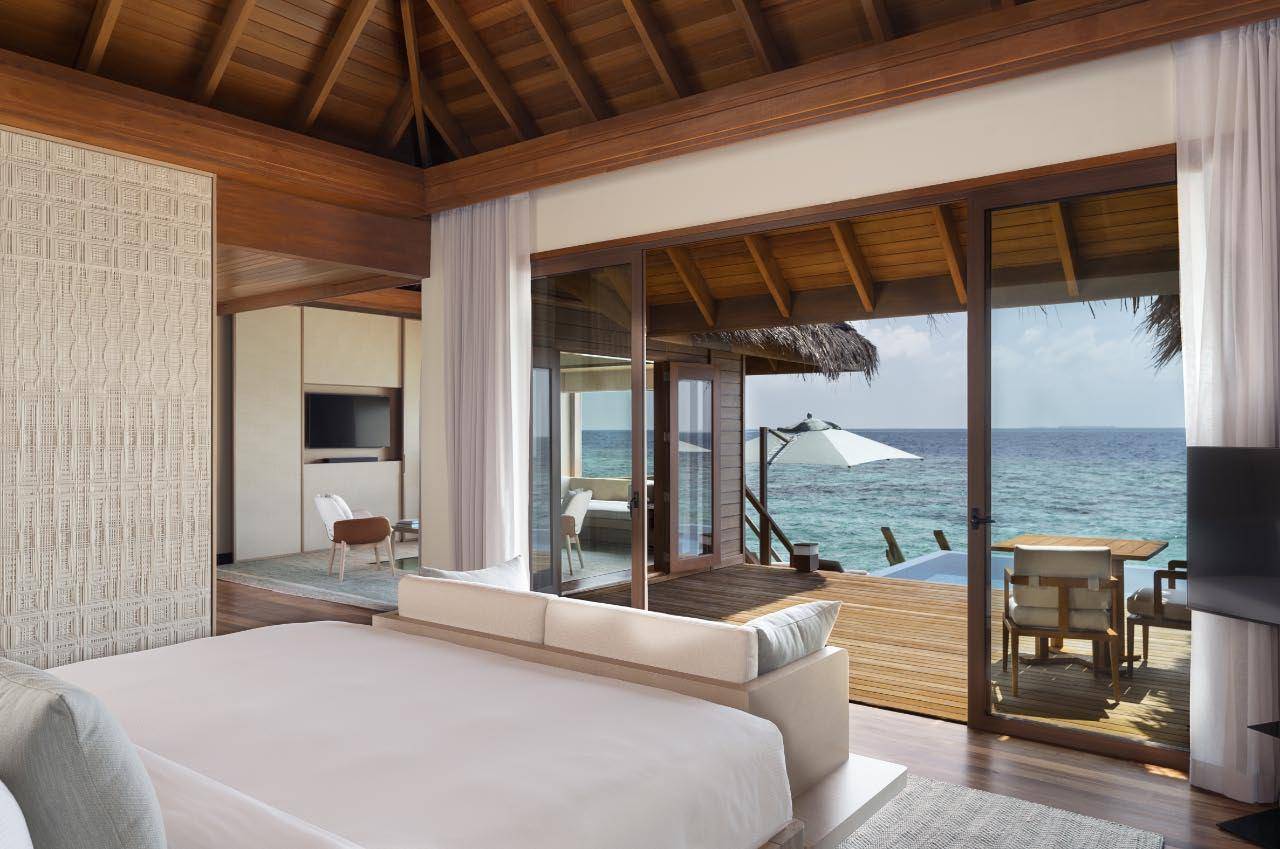 Ocean Bungalow with Pool, schlafen, Huvafen Fushi Maldives